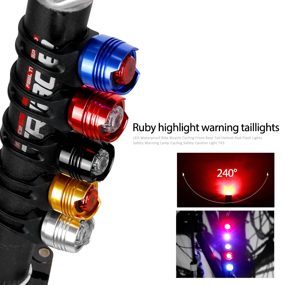 Deux FRONT LIGHTS /& Arrière Ruby Vélo Lumière DEL Set For Mountain Bicycles Bikes