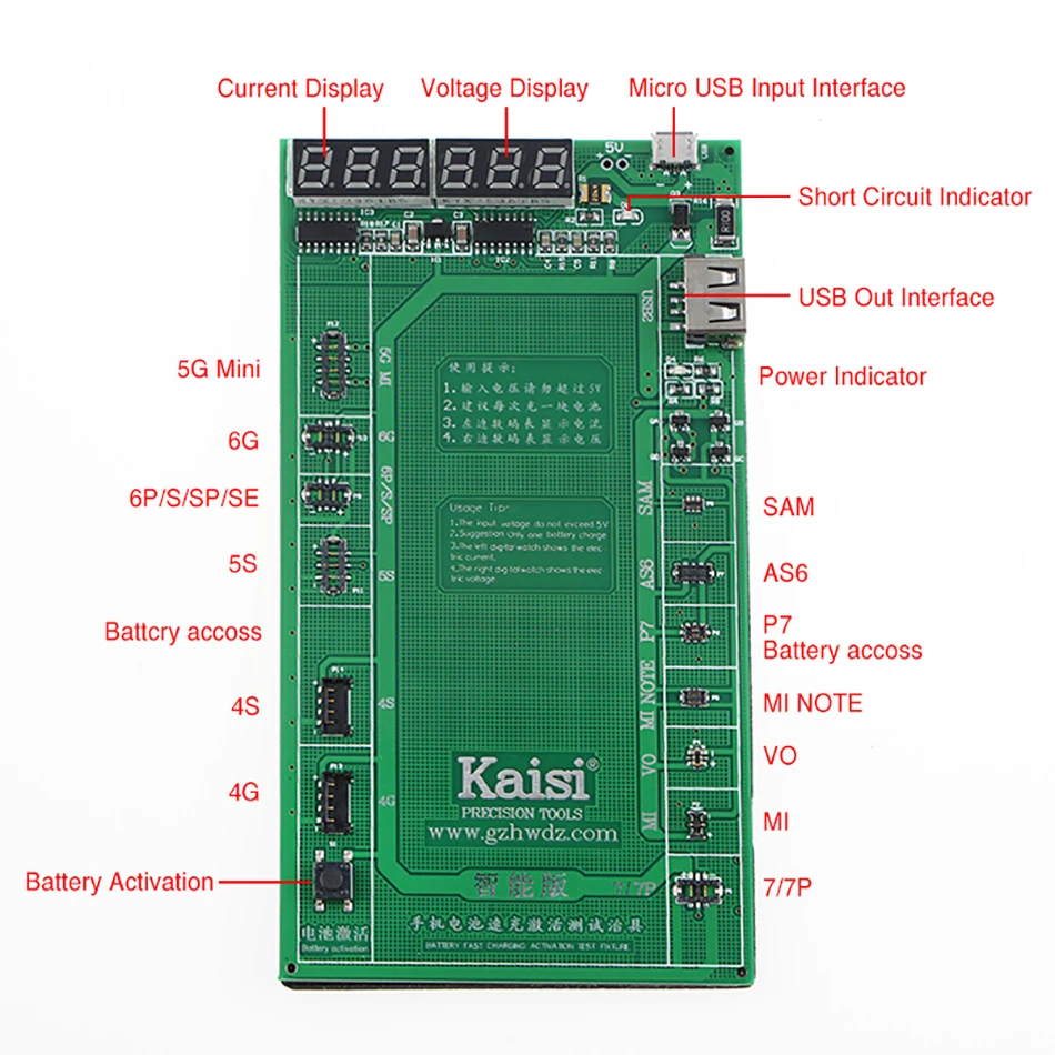 Kaisi K-9202 16 в 1 зарядное устройство для активации батареи для iPhone и iPad 2-6 цепи Тестовый Кабель ing