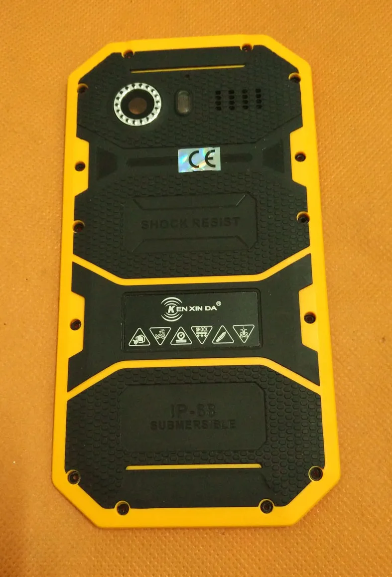 

Used Original Back Battery case cover+Loud speaker+camera lens for KENXINDA Proofing W6 MTK6735 Quad Core 4.5inch Free shipping