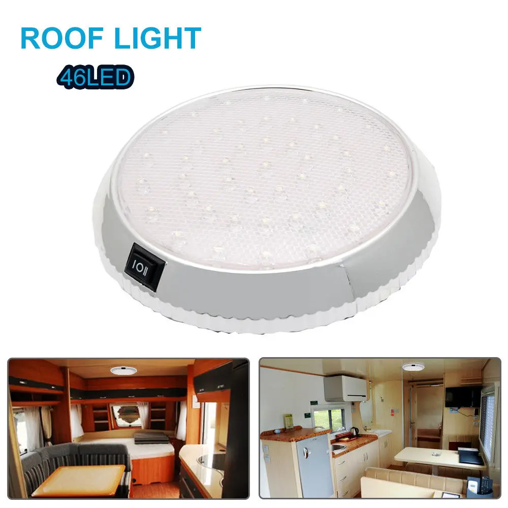 46 светодиодный потолочный светильник для каюты на крышу, караван, фургон, прицеп, интерьерный светильник, белый светильник