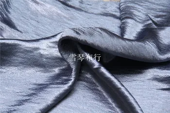 

The drape shiny luster elastic color sky blue water ripple Ding Wang yarn satin dress dress fabric Jenny Story1986