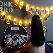 4,5 м держатель для фото светодиодный гирлянда 40 светодиодная батарея питание Рождество год вечерние свадебные Рамадан украшения сказочные огни