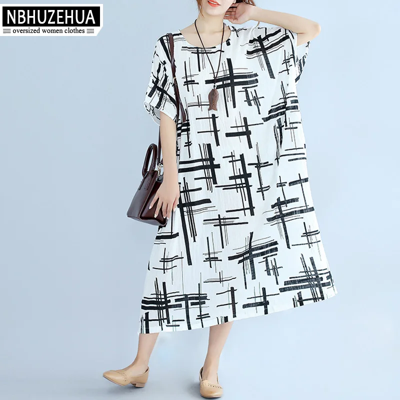 Женское длинное платье с рукавами летучая мышь Vestido 3XL 4XL 5XL 6XL 7XL летнее свободное