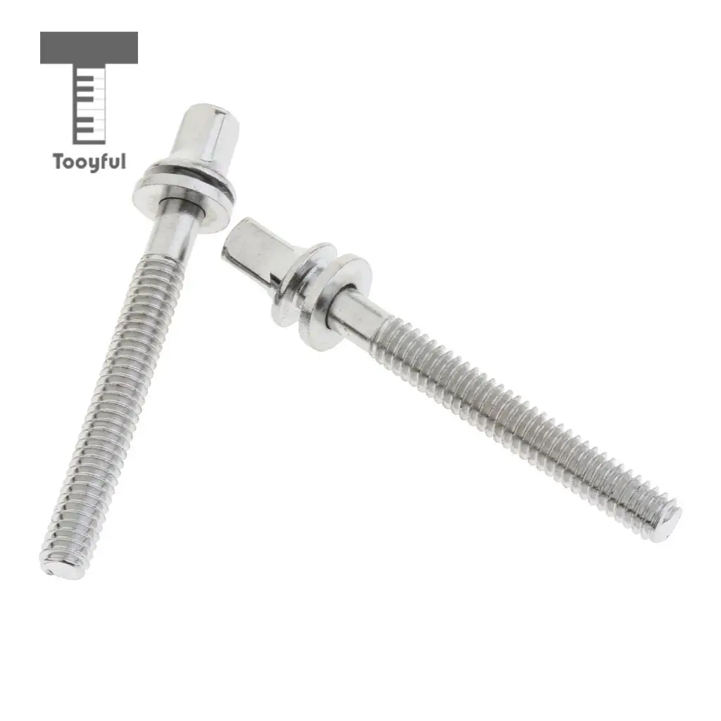 2pcs Stainless Steel Drum Tension Rods with Drum Screws Tension Screws for Drum Parts