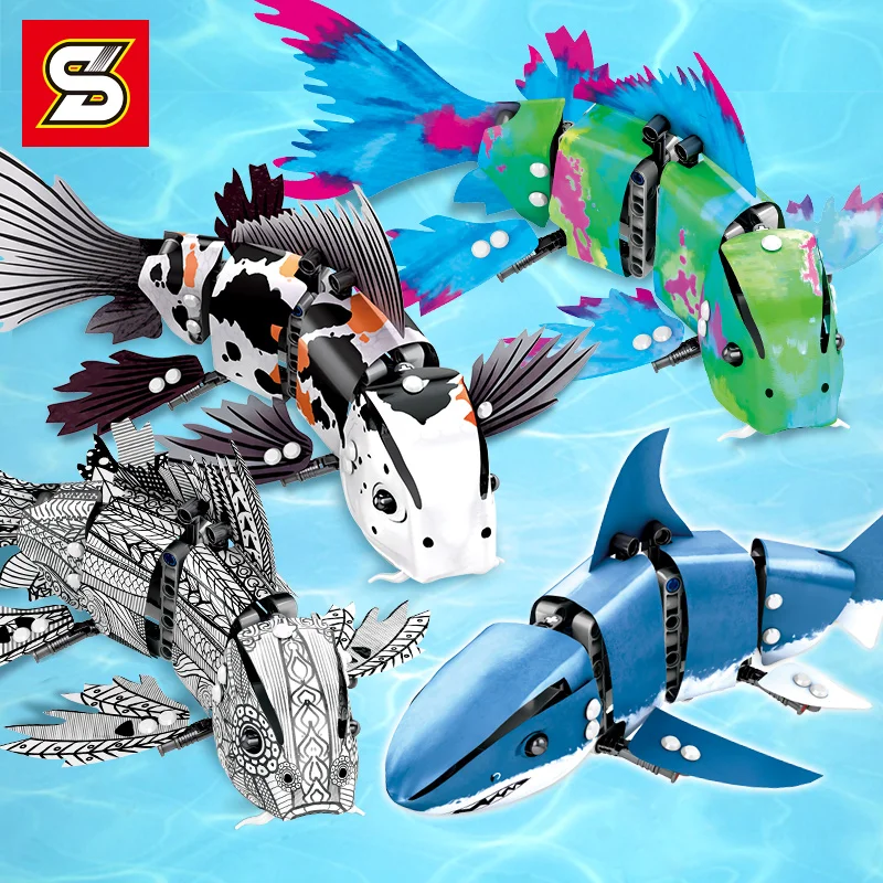 

2018 New SEMBO Creative Sets 7006 Forma Fish Compatible Legoing Model Building Kits Blocks Bricks Toys