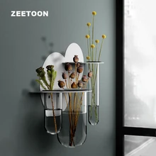 Современная железная художественная стеклянная пробирка Гидропоника суккулентный завод настенная ваза для бонсай цветочный горшок Креативные украшения для дома и офиса