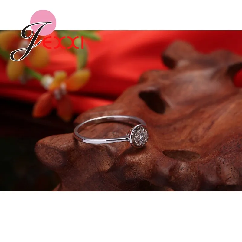 JEXXI Vintage S90 Silver Engagement Party Rings Women/Girls Size 7/8/9 New Fashion Design Wedding Finger Ring Jewelry