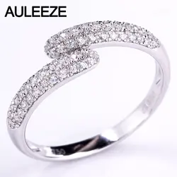 Auleeze 0.37 cttw сертификат diamond обручальное кольцо для Для женщин 18 К белого золота Юбилей кольцо Природный Ювелирные изделия с алмазами