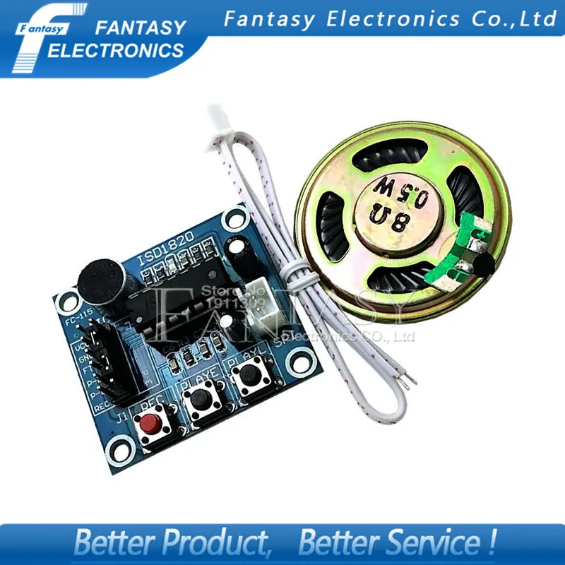 

1pcs ISD1820 recording module voice module voice board telediphone module board with Microphones + Loudspeaker for arduino new