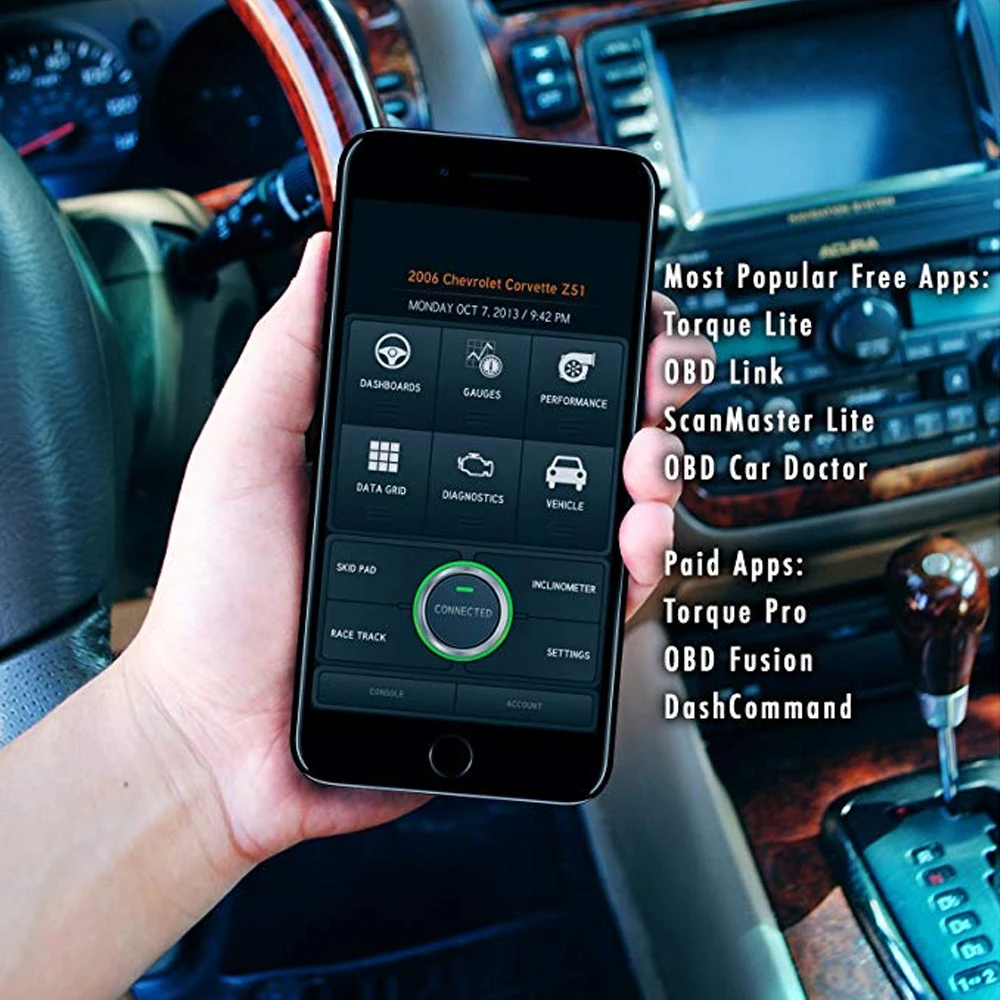 ELM327 OBD2 автомобильный считыватель кодов Сканер OBDII подключается через WiFi для