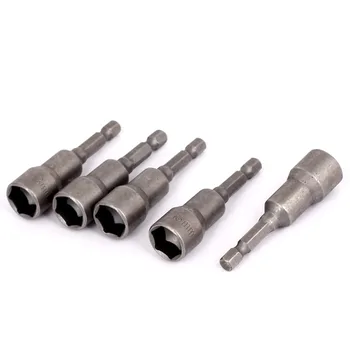 

UXCELL Newest 5 Pcs 13mm Hex Socket Nut 1/4-Inch Shank Setter Driver Bit Adapter