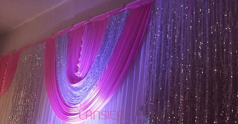Ярко-розовые свадебные занавески с серебряными блестками, занавески для сцены, свадебные украшения, вечерние мероприятия, поставщик из Китая, 1,5x1 метр
