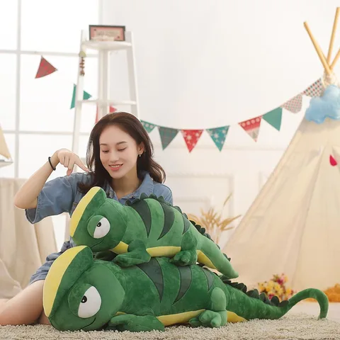 Brinquedo de Pelúcia Animal de Pelúcia Brinquedos para Crianças Lagarto Simulação Boneca Macia Real Vida Pelúcia Camaleão Crianças Presente Aniversário 100cm 140cm