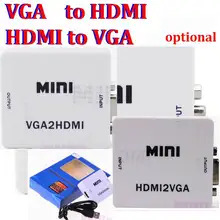 Mini HDMI to VGA для конвертер HDMI с аудио HDMI2VGA VGA2HDMI 1080 P разъем адаптера для портативных ПК к HDTV проектору