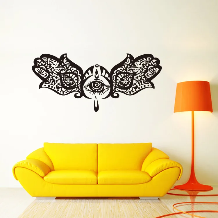 Pаспродажа Мандала ручного глаз стены винила Стикеры уникальный Home Decor Спальня Съемный Наклейка на стену Студия йоги самоклеющиеся искусства Стикеры ...