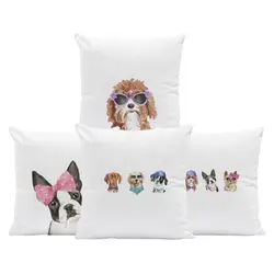 Личность собаки подушки для домашних животных Мальтийская болонка корги Доберман солнцезащитные очки шапка модная подушка 45X45 см бархат