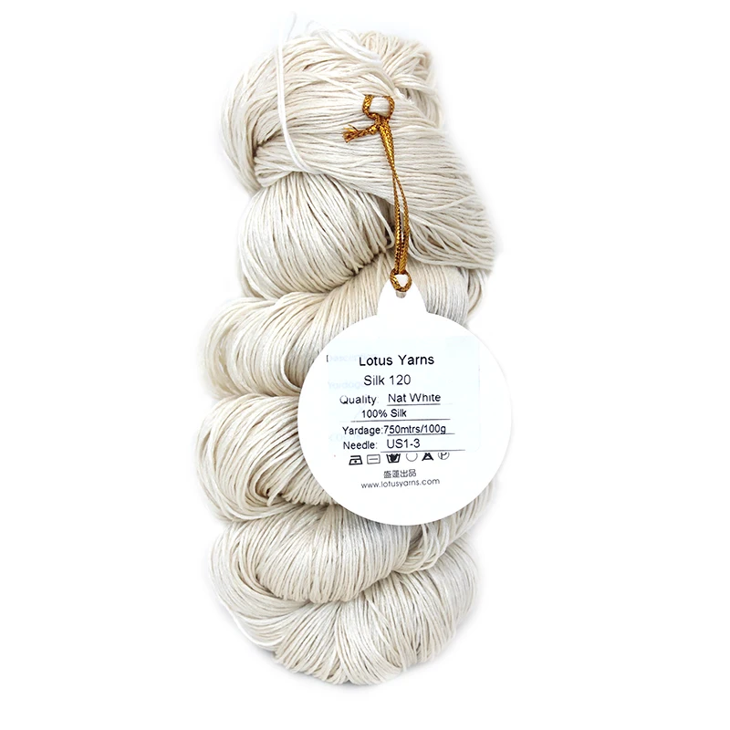 

Pure Silk Yarn Hand Knitting Yarn Natural Color Undyed Yarn silk 120