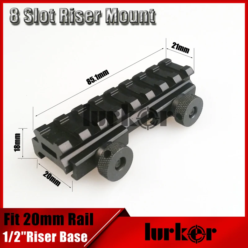 

Hlurker 0.5" Riser M4/Airgun Air Rifle/AK 47/Riflescope/Optic/Scope Mount/Picatinny Weaver 20mm Rail/Mounts/For Hunting