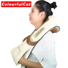 Шиацу шейный массажер для спины и шеи шаль Электрический роликовый тепловой прибор ручной китайский домашний автомобильный массажный аппарат