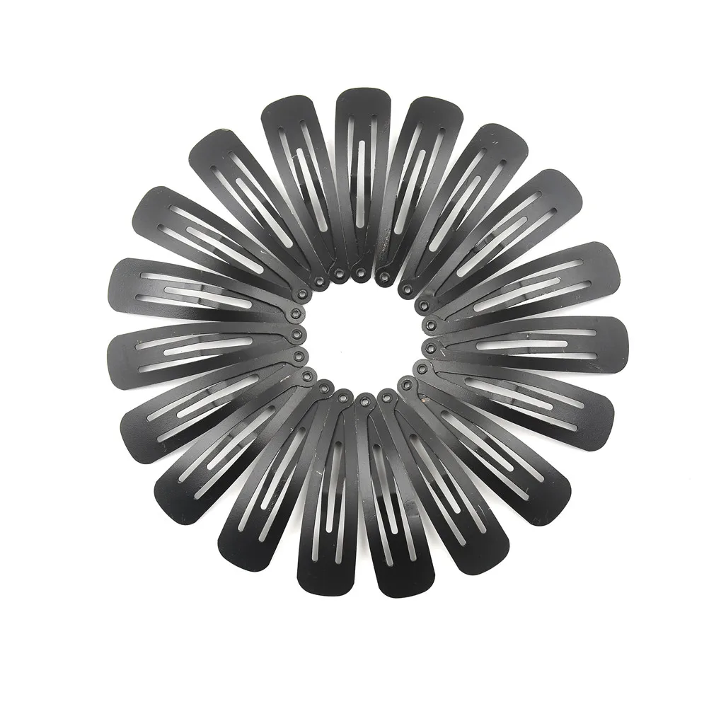 50pcs 6cm Solid Black Girls Hair Clip Barrettes Children Hairpin