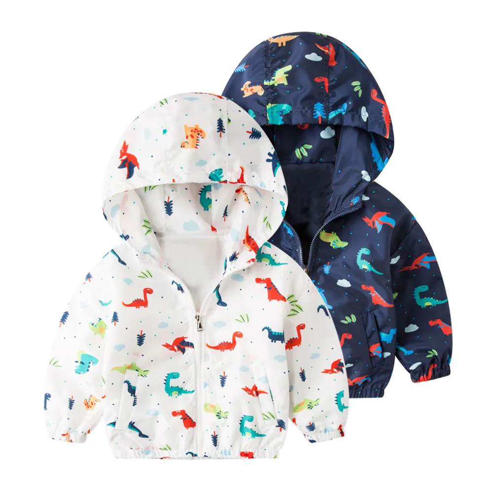 baby girl clothes baby boy clothes 2018 Jacket Dinosaur Baby Outerwear Coat Boys Girls Kids Children Hooded Clothing