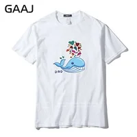 GAAJ Brand Men T Shirt  Funny Cartoon 'Dad Mom Baby Family Cat Father Birthday Gift' 100% Cotton TShirts For Mens Tees #GAZU0