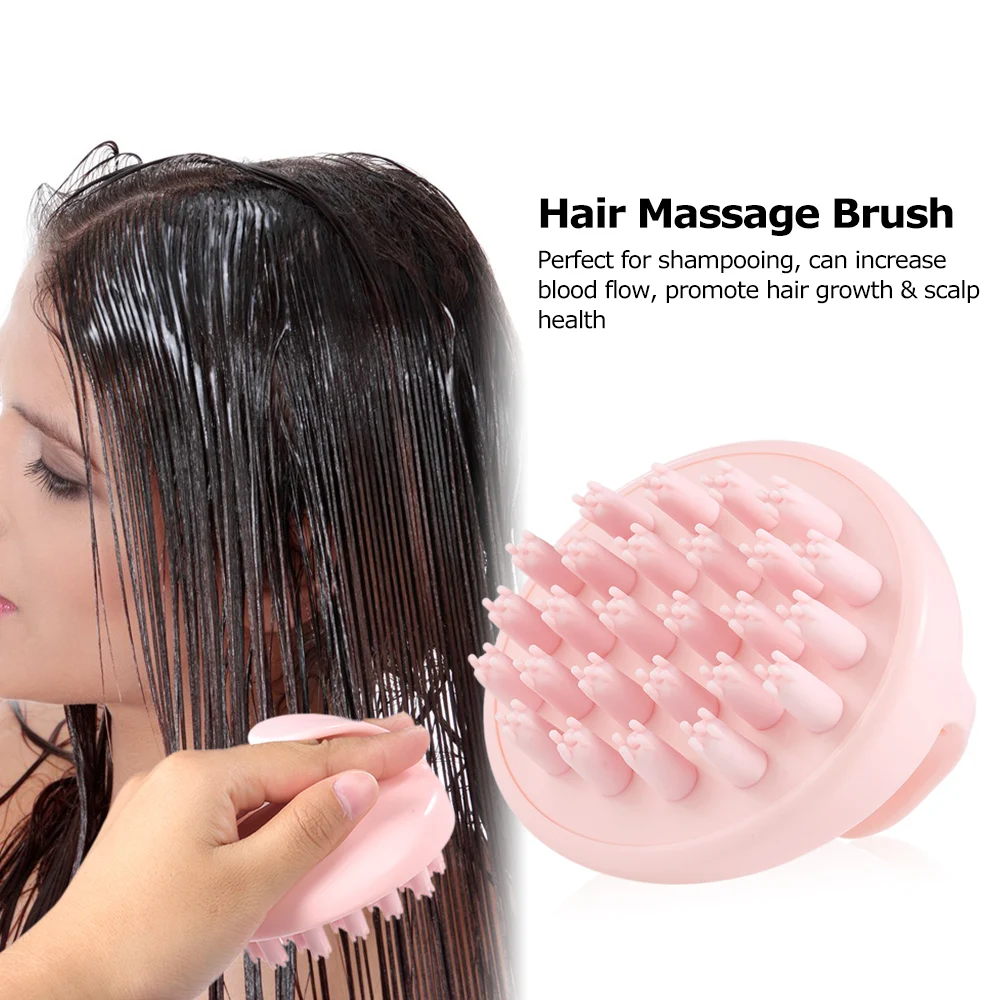 Hair Massage Brush Shampoo Residue Remover Grip Handle Head Scalp