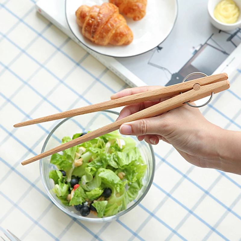 Деревянные кухонные щипцы для барбекю мяса еды фруктов сервировки тостов хлеба