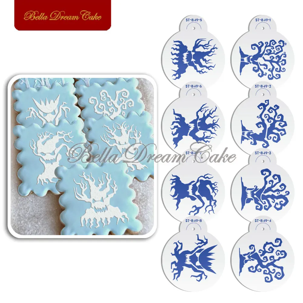 Happy Halloween Trees Cookies Stencils Fondant Chocolate
