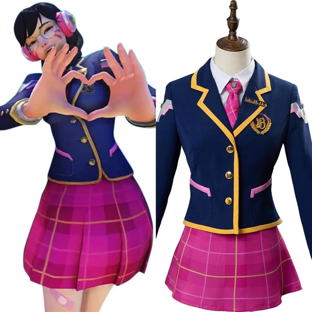 OW DVA D.VA Hana Песня Косплей Костюм для детей возрастом от 3 лет юбилей наряд Хэллоуин