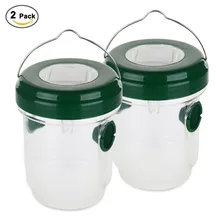 2pcs Wasp Trap Catcher, Portable Waterproof Solar Powered Trap with Ultraviolet LED Light Bee Trap for Home Garden Orchards Farm