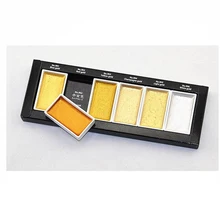 6 цветов гансай тамби Звездные золотые цвета акварельные краски металлик Япония звезда набор Китайские Акриловые пигментные краски