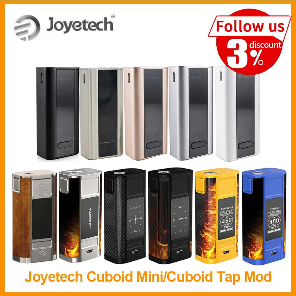 

[RU/USA] Original Joyetech Cuboid Mini Battery Box Mod Built in 2400mAh 80W Output VT/VW Mode Cuboid Tap Mod By Zeus X E-Cig