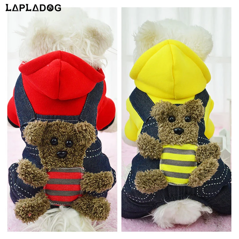 XS XXL Warm Winter Dog Clothes Thick Jacket Small Dogs Cartoon Hoodie 