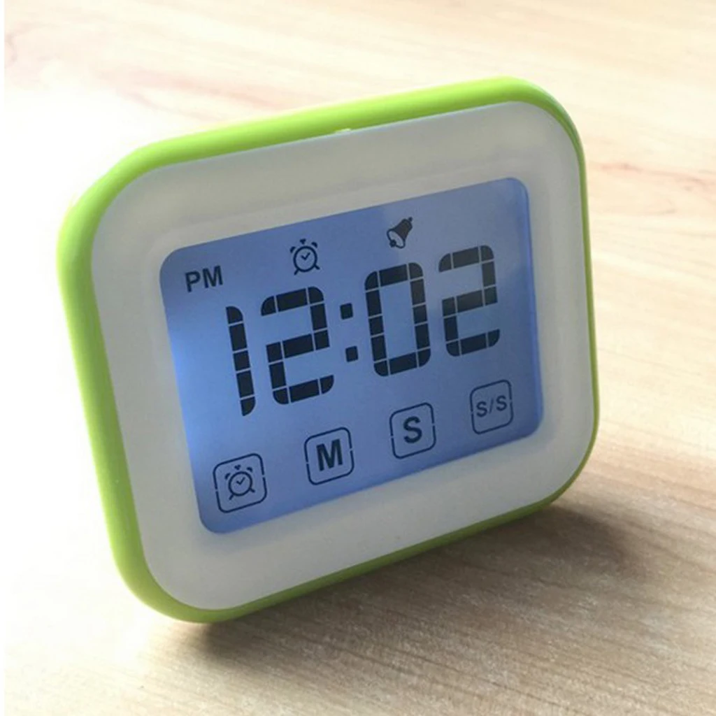 Minutes/Sec/Hour Kitchen Timer Cooking Analog Count Alarm Clock,Battery Power, LCD Touch Screen