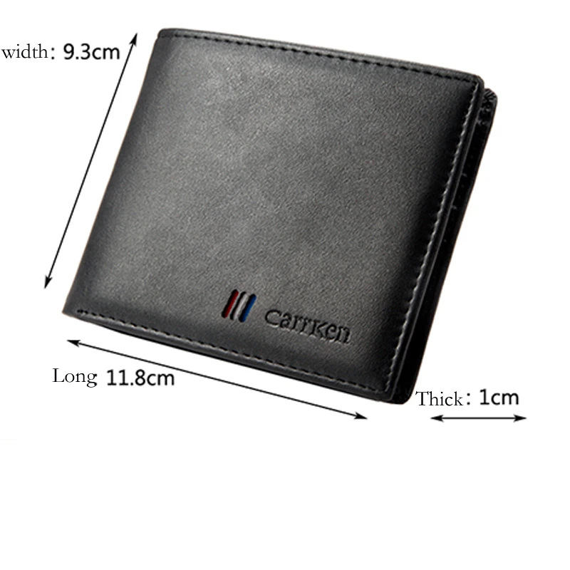 Тренд мужской микрофибры кожаный материал тонкий бумажник Bi-fold черный коричневый деловой кошелек однотонный дизайн кошельки