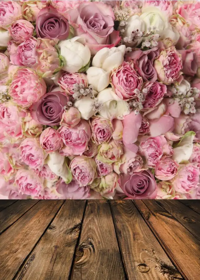 

SHENGYONGBAO Vinyl Custom Photography Backdrops Prop For Photo Studio Pink Rose Photography Backgrounds MG-04