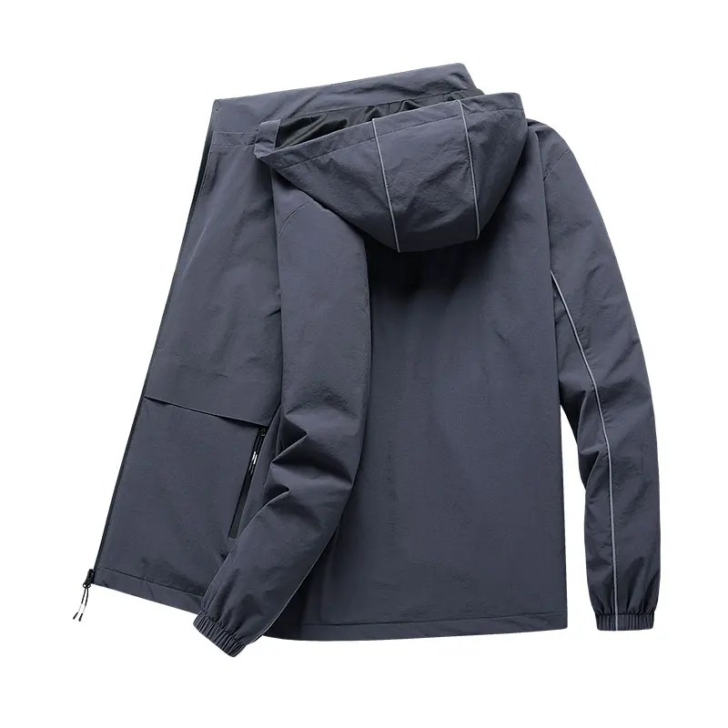 Мужская куртка размера плюс 5XL 6XL 7XL 8XL, ветрозащитные куртки, мужское зимнее пальто для спорта на открытом воздухе, военная верхняя одежда, ветровка - Цвет: Темно-серый
