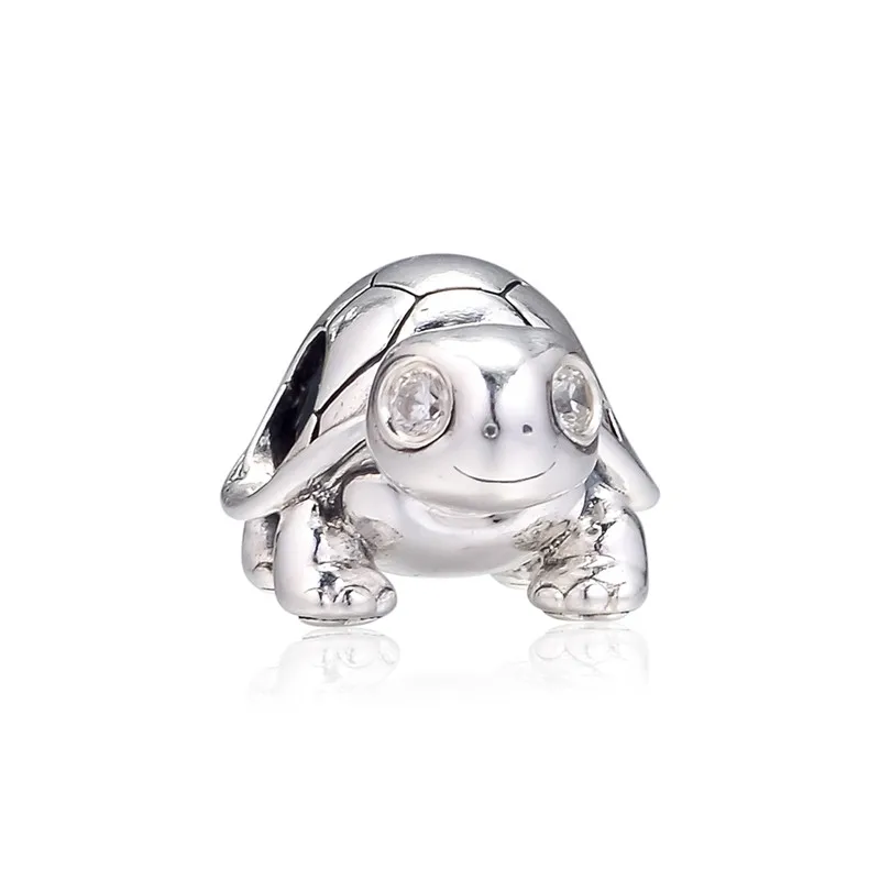 

Clear CZ Bright Eyes Turtle Silver Beads for Bracelets Women 2019 New Arrival Real 925 Sterling Silver Charm Beads for Bracelets