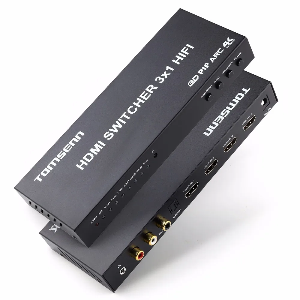 Переключатель hdmi 4k x 2k 3 порта 3x1 с Toslink/коаксиальный/оптический экстрактор Sup Port s ARC
