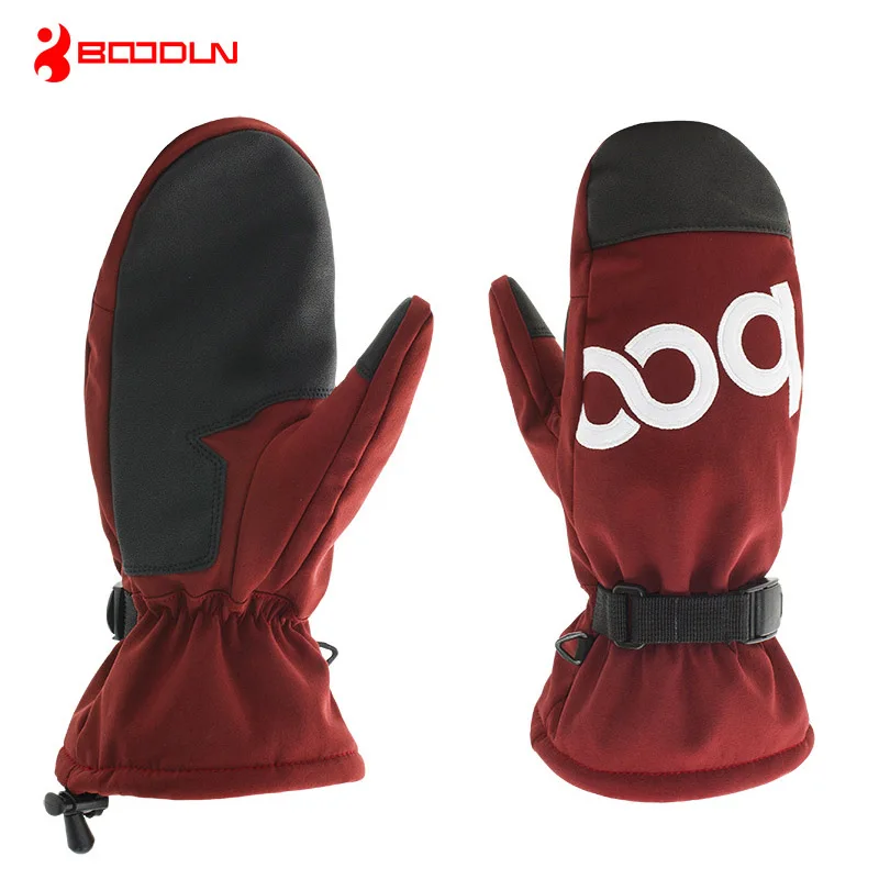 BOODUN Unisex invierno cálido guantes de esquí patinaje al aire libre impermeable a prueba de viento esquí guante antideslizante Luvas de Esqui