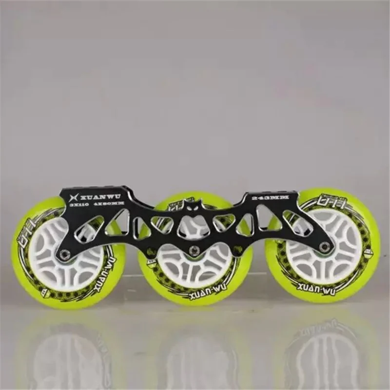 Frame+Wheel+Bearing 3X110mm Inline Speed Skating Frame Ultra Light Alloy CNC Base 85A PU Rodas 608 ILQ-9 for Powerslide CITYRUN