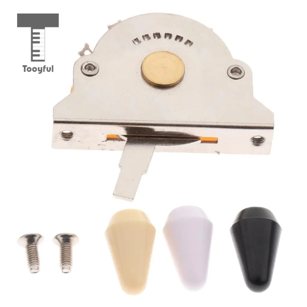 Tooyful 1 Set Alloy 5 Way Lever Pickup Selector Switch with 3pcs tip Stringed Instruments Accessory for Electric Guitar
