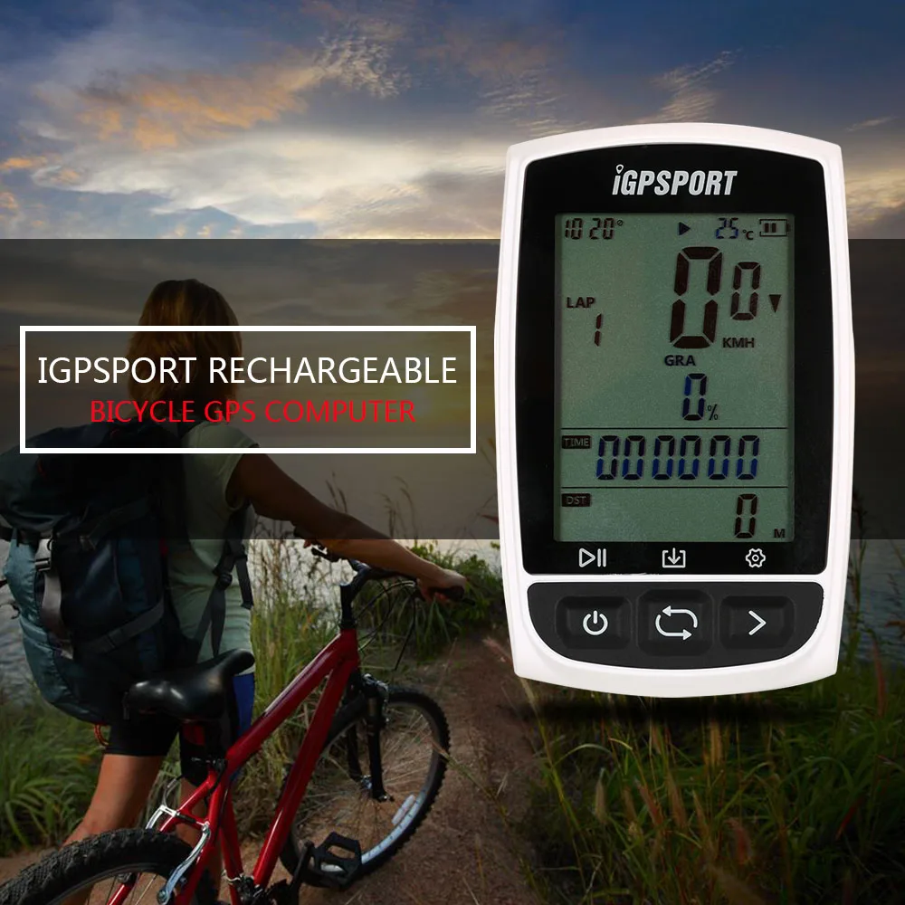 

iGPSPORT IPX7 Water Resistant Anti-glare Screen GPS Cycling Computer Rechargeable Bike Cycling Bicycle GPS Computer Odometer
