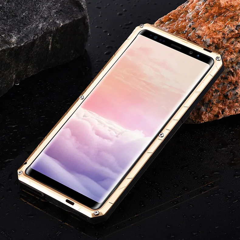 iMatch Water Resistant Shockproof Dust/Dirt/Snow-Proof Aluminum Metal Military Heavy Duty Armor Protection Case Cover for Samsung Galaxy Note 8