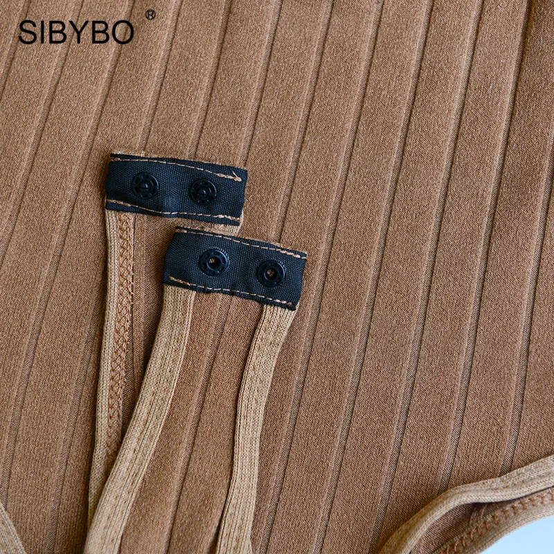 SIBYBO Ribbed Knitted Sexy Bodysuits Women Black Sleeveless Summer Slim Rompers Womens Jumpsuit Basic Playsuit Womens Tops SIBYBO Ribbed Knitted Sexy Bodysuits Women Black Sleeveless Summer Slim Rompers Womens Jumpsuit Basic Playsuit Womens Tops