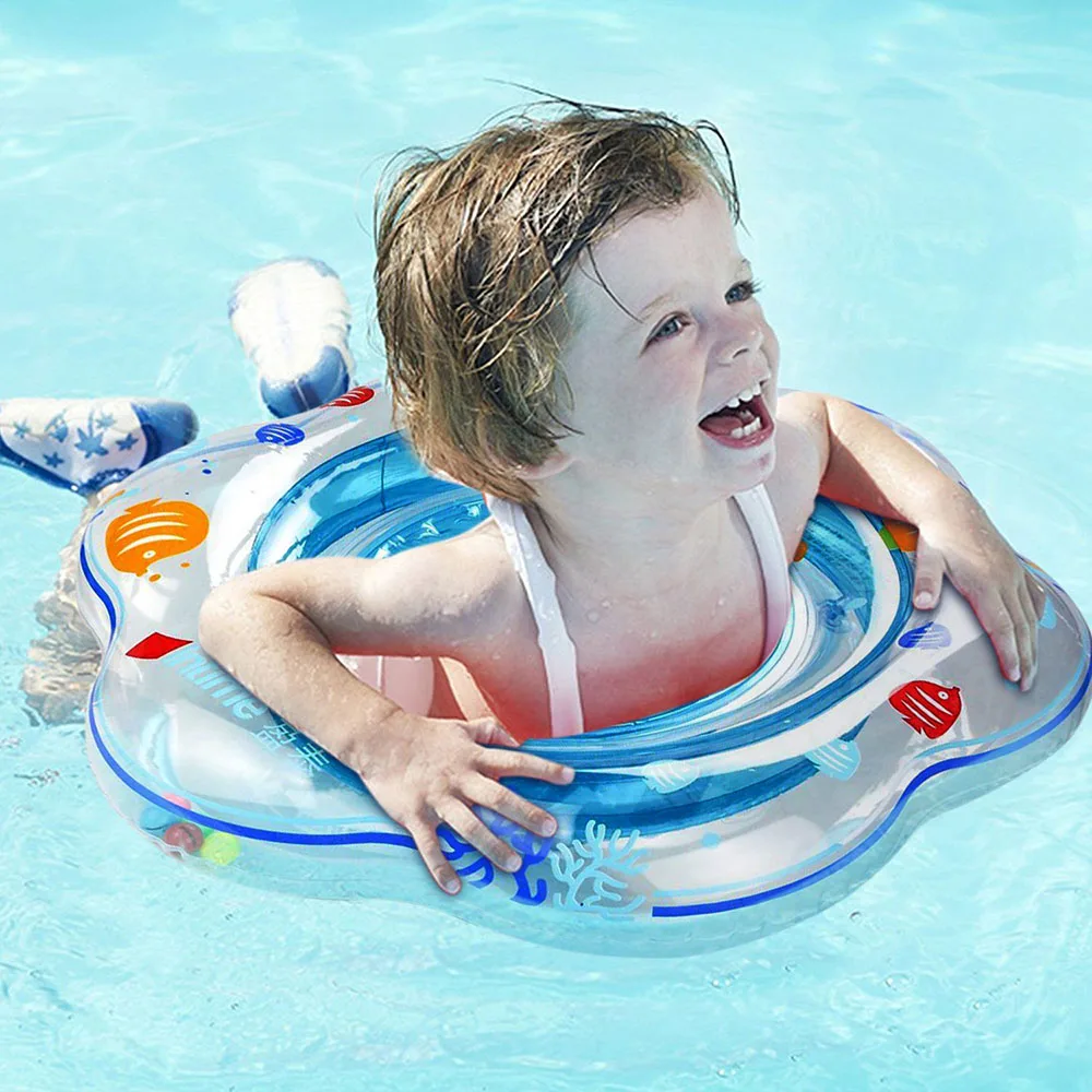 Baby Swimming Ring(Give a Inflatable tube)Summer Inflatable Swimming Circle Toddler Pool Swim Ring Aid Toddler Safety Float Seat (4)