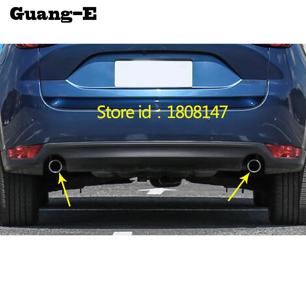 

Car stick muffler exterior end tail pipe dedicate exhaust tip tail frame outlet parts 2pcs For Mazda CX-5 CX5 2nd Gen 2017 2018 2019