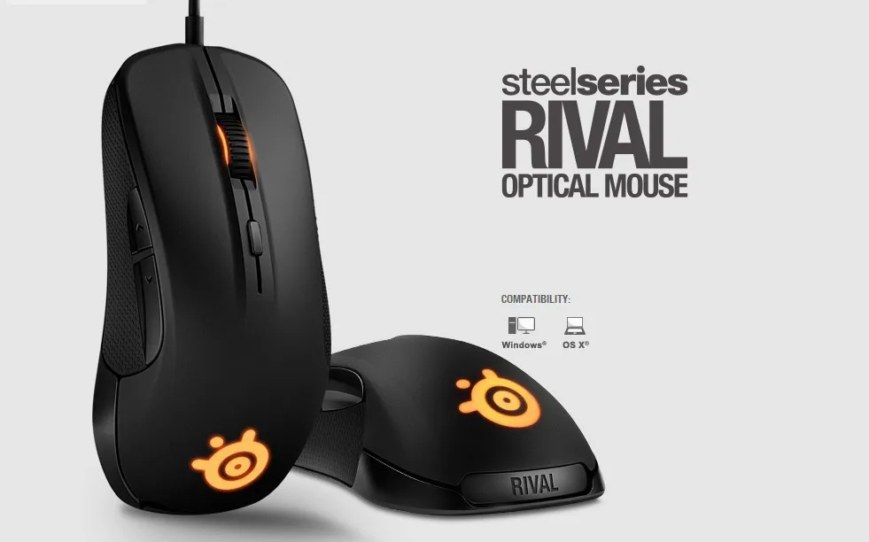 Gaming Mouse Steelseries RIVAL Optical Mouse LED Ergonomics Dota 2