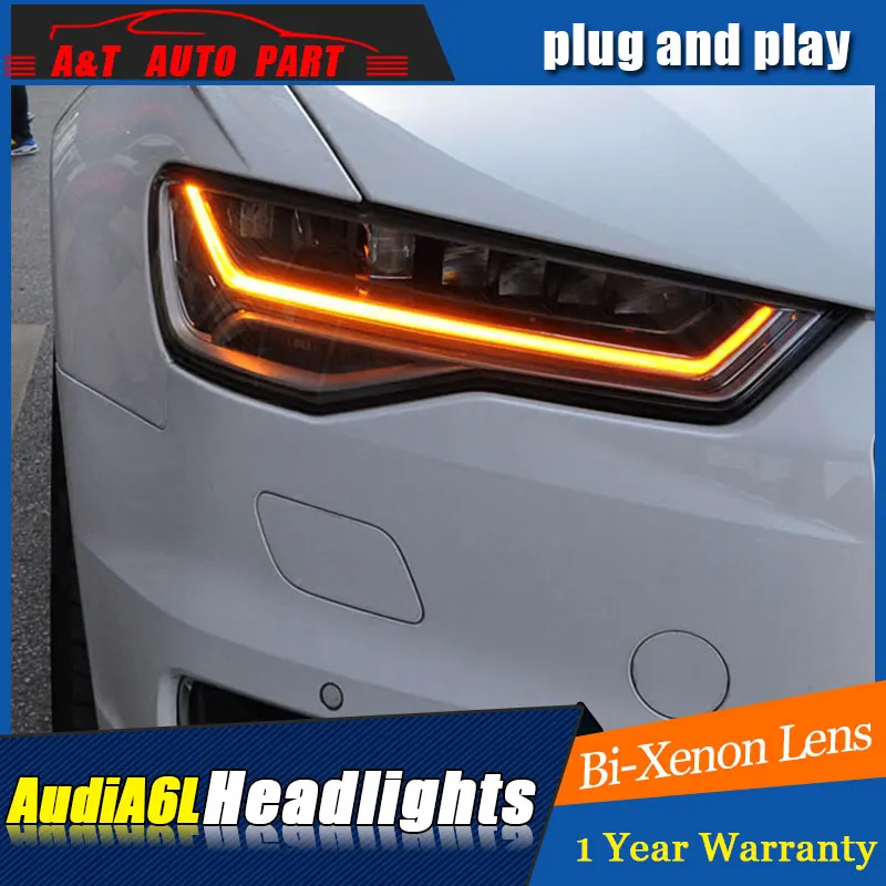 Авто Стиль часть светодиодный налобный фонарь для AU-ди A6L светодиодные фары 2012-2016 для A6L реле DRL H7 спрятал Би-Ксеноновые линзы с низким ангел луча глаза Авто Стиль часть светодиодный налобный фонарь для AU-ди A6L светодиодные фары 2012-2016 для A6L реле DRL H7 спрятал Би-Ксеноновые линзы с низким ангел луча глаза